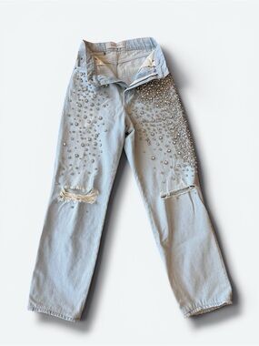 Golden Goose “Kim” Jeans with Cabochon Crystals